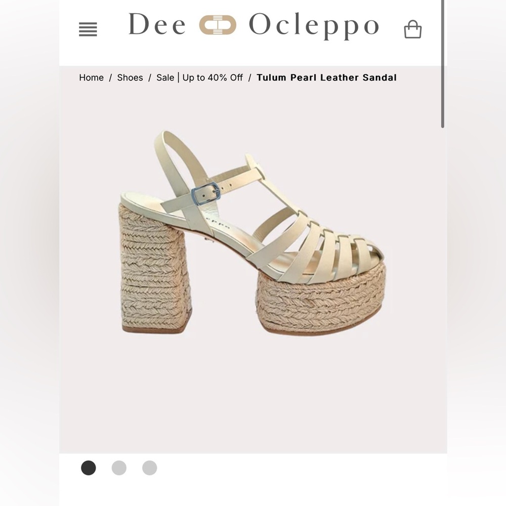 Dee Ocleppo Tulum Pearl Leather Platform Espadrille Heels